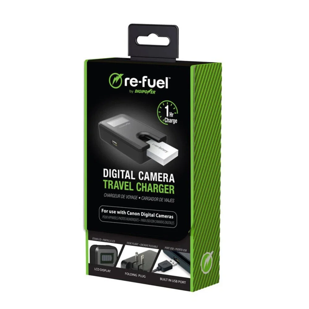 Re-Fuel By Digipower Canon Digital Camera Travel Charger Black